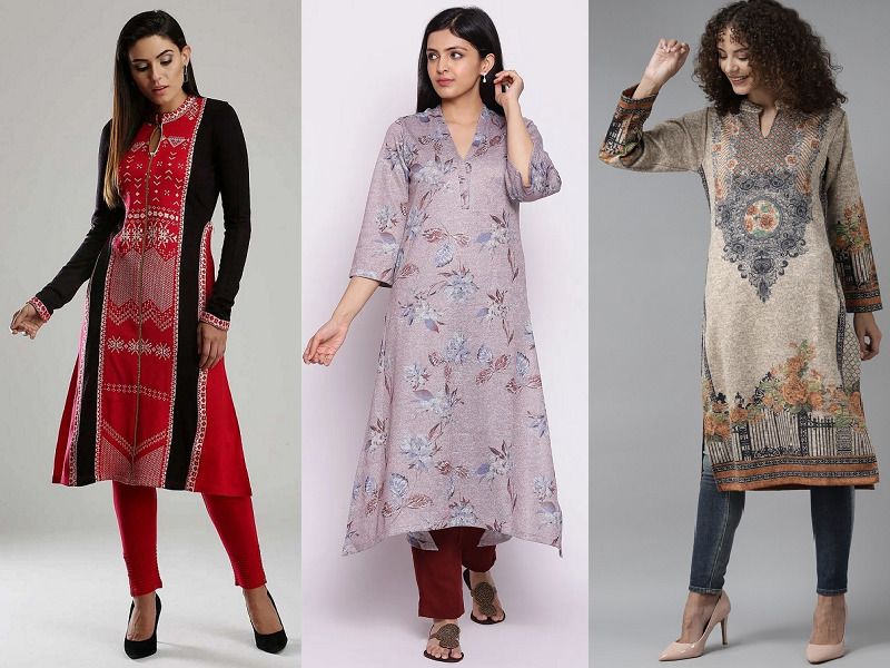 Buy Rani Pink chanderi Silk Festive Kurtis & Pant Set with Sequins Work